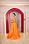 VESTIDO PRINCESA TAFETÁ LARANJA TOMARA QUE CAIA COM CINTO FIVELA - Imagem 2