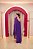 VESTIDO FLUÍDO ROXO OMBRO ÚNICO COM FLOR REMOVÍVEL - Imagem 2