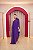 VESTIDO FLUÍDO ROXO OMBRO ÚNICO COM FLOR REMOVÍVEL - Imagem 1