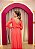 VESTIDO CORAL MANGA LONGA COM TULE LATERAL E BORDADOS - Imagem 5