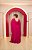 VESTIDO MUSSELINE FUCSIA COM ALÇA BORDADO EM CANUTILHO E CAPA - Imagem 4