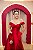 VESTIDO VERMELHO OMBRO A OMBRO DRAPEADO E SAIA COM FOLHO EM ZIBELINE - Imagem 3