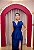 VESTIDO TAFETA AZUL ROYAL REGATA CORTE RETO LARGA COM DETALHE DRAPEADO CINTURA E MEIA PONTA LAÇO - Imagem 5