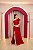 VESTIDO OMBRO UNICO VERMELHO ZIBELINE SEREIA COM FENDA E LAÇO NO OMBRO - Imagem 1
