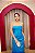VESTIDO TOMARA QUE CAIA AZUL CELESTE CETIM DE SEDA GLOSS FRENTE DRAPEADA - Imagem 4