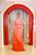 VESTIDO LONGO ORGANZA DE SEDA CORAL BUSTO REGATA SAIA EM CAMADAS DIAGONAIS - Imagem 5