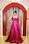 VESTIDO FÚCSIA ZIBELINE SAIA PRINCESA BUSTO REGATA DECOTE RETO - Imagem 1