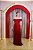 VESTIDO MARSALA CREPE OMBRO A OMBRO DECOTE RETO SAIA DRAPEADA LATERAL E FENDA - Imagem 1
