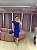 VESTIDO MIDI AZUL ROYAL BANDAGEM COM FOLHO OMBRO UNICO - Imagem 1