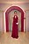 VESTIDO LONGO MARSALA/ CEREJA DECOTE EM V NÓ FRONTAL EM LYCRA AGILITA - Imagem 1