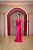 VESTIDO PINK CETIM DE SEDA CORTE RETO DECOTE DEGAGE COSTA NUA - Imagem 4