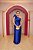 VESTIDO AZUL ROYAL OMBRO ÚNICO BUSTO DRAPEADO FLOR REMOVÍVEL CORTE RETO - Imagem 1