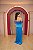 VESTIDO TOMARA QUE CAIA OMBRO A OMBRO CETIM DE SEDA AZUL CLASSIC BLUE - Imagem 3