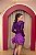 VESTIDO ROXO PAETE MANGA LONGA E SAIA TAFETA LAÇO - Imagem 2