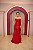 VESTIDO VERMELHO TOMARA QUE CAIA CORTE RETO TAFETÁ COM LAÇO NAS COSTAS - Imagem 1