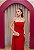 VESTIDO TOMARA QUE CAIA EM CREPE VERMELHO COM FOLHO LATERAL - Imagem 5