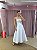 VESTIDO MIDI BRANCO OFF EM ZIBELINE CORTE EVASÊ COM BUSTO EM PONTEIRA - Imagem 1