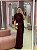 VESTIDO MARSALA BORGONHA EM JERSEY COM CAPA DRAPEADA - Imagem 1