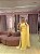 VESTIDO AMARELO MANTEIGA DRAPEADO OMBRO ÚNICO FLUIDO - Imagem 1