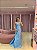 VESTIDO TOMARA QUE CAIA AZUL SERENITY/ BEBÊ COM FLORES NO BUSTO E CAPA REMOVIVEL - Imagem 1
