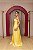 VESTIDO TOMARA QUE CAIA AMARELO EM TAFETA BUSTO ESTRUTURADO E DECOTE EM V - Imagem 4