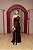 VESTIDO TOMARA QUE CAIA MARROM/ MOCHA MOUSSE EM CREPE COM DETALHE EM CETIM DE SEDA - Imagem 1