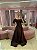 VESTIDO ZIBELINE TOMARA QUE CAIA OMBRO A OMBRO MARROM COM SAIA REMOVIVEL PRINCESA - Imagem 1