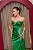 VESTIDO TOMARA QUE CAIA ESTRUTURADO VERDE ACETINADO COM BORDADO PRATA - Imagem 3