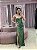 VESTIDO TOMARA QUE CAIA ESTRUTURADO VERDE ACETINADO COM BORDADO PRATA - Imagem 1