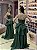 VESTIDO VERDE TOMARA QUE CAIA CREPE PEPLUM SAIA PRINCESA COM CINTO LAÇO - Imagem 1