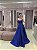 VESTIDO AZUL ROYAL PRINCESA EM ZIBELINE BORDADO CORSELET SAIA PRINCESA ALÇA LARGA - Imagem 1