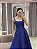 VESTIDO AZUL ROYAL PRINCESA EM ZIBELINE BORDADO CORSELET SAIA PRINCESA ALÇA LARGA - Imagem 2