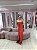VESTIDO VERMELHO ZIBELINE TOMARA QUE CAIA BUSTO LAPELA CORTE RETO - Imagem 1