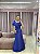 VESTIDO AZUL ROYAL OMBRO A OMBRO BUSTO BORDADO ZIBELINE - Imagem 1