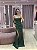 VESTIDO VERDE ESMERALDA CREPE PREMIUM COM FENDA E DETALHE BORDADO NAS COSTAS - Imagem 3