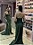 VESTIDO VERDE ESMERALDA CREPE PREMIUM COM FENDA E DETALHE BORDADO NAS COSTAS - Imagem 2