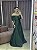 VESTIDO VERDE ESMERALDA TAFETA OMBRO A OMBRO SAIA SEREIA - Imagem 1