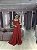 VESTIDO VERMELHO MUSSELINE TOQUE DE SEDA COM DETALHE DRAPEADO ESTRUTURADO - Imagem 2