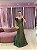 VESTIDO VERDE OLIVA ZIBELINE OMBRO A OMBRO CORSELET - Imagem 3