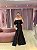 VESTIDO OMBRO A OMBRO FOLHO EM ZIBELINE PRETO COM FENDA - Imagem 3