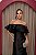 VESTIDO OMBRO A OMBRO FOLHO EM ZIBELINE PRETO COM FENDA - Imagem 2