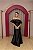 VESTIDO OMBRO A OMBRO FOLHO EM ZIBELINE PRETO COM FENDA - Imagem 5