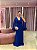 VESTIDO AZUL ROYAL MUSSELINE REGATA COM CAPA REMOVIEL COM DETALHE NA PONTA - Imagem 2