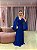 VESTIDO AZUL ROYAL MUSSELINE REGATA COM CAPA REMOVIEL COM DETALHE NA PONTA - Imagem 1