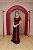 VESTIDO MARSALA OMBRO A OMBRO COM DETALHE BORDADO NA CINTURA - Imagem 2
