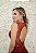 VESTIDO VERMELHO MARSALA COM SAIA EM TULE E BORDADOS EM CASCATA - Imagem 2