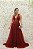 VESTIDO VERMELHO MARSALA COM SAIA EM TULE E BORDADOS EM CASCATA - Imagem 1