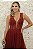 VESTIDO VERMELHO MARSALA COM SAIA EM TULE E BORDADOS EM CASCATA - Imagem 3