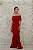 VESTIDO VERMELHO MARSALA SEREIA OMBRO A OMBRO COM FENDA - Imagem 1