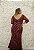 VESTIDO PS MARSALA BORDADO COM MANGA DE TULE - Imagem 2